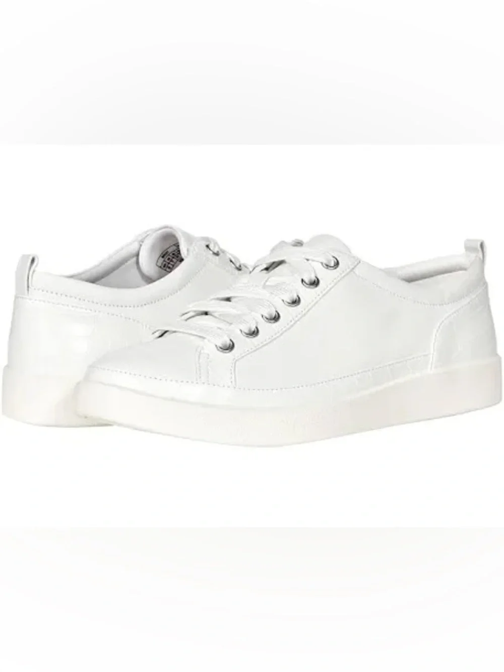 Vionic Winnie Leather White Low-Profile Lace-Up Sneakers